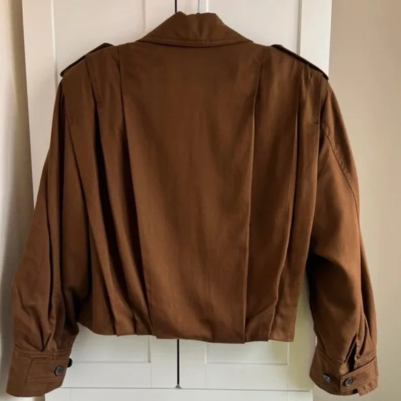 NEW!!! ZARA PLEATED JACKET WITH TABS ZW COLLECTION Size L - Picture 10 of 13